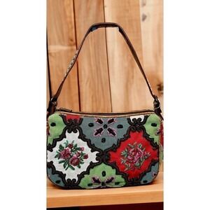 Vintage Isabella Fiore Floral Brocade/Beaded Leila-Marissa Hobo Bag